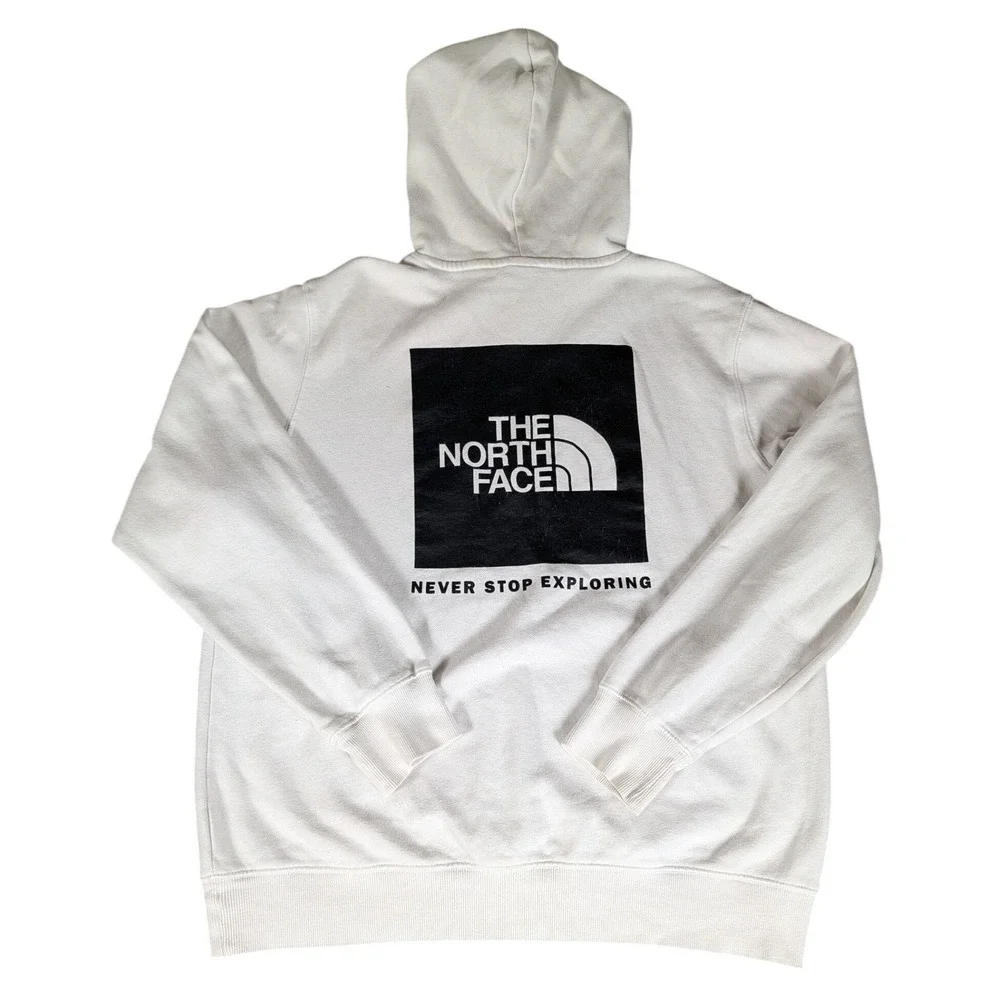 The North Face Mens White Box‎ Logo Never Stop Exploring Hoodie Sweatshirt Large